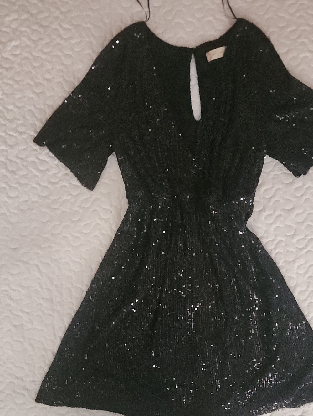 Altar'd State Black Sequin V-Neck Cocktail Dress Lightweight Party Prom Medium
